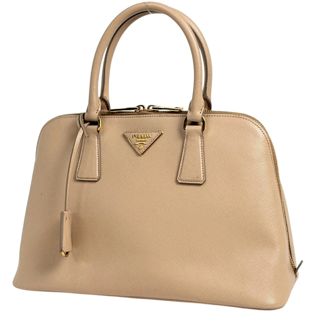 Prada handbag plate Saffiano leather Beige Cream